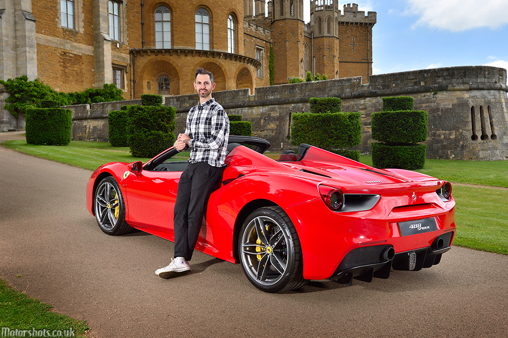 car photographer matt woods with jonny smith and new ferrari 488 photographs and commercial photography